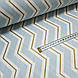Тканина поплін зиґзаґ блакитний широкий із золотим глітером (ТУРЦІЯ шир. 2,4 м) (R-G-0285), фото 3