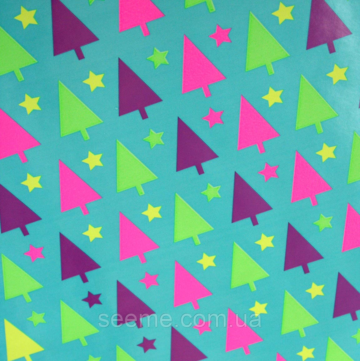 Папір новорічний "Ялинки", 1 м, фото 1