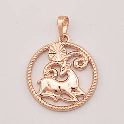 Знак зодіаку Овен 80097 розмір 28х20 мм позолота РО