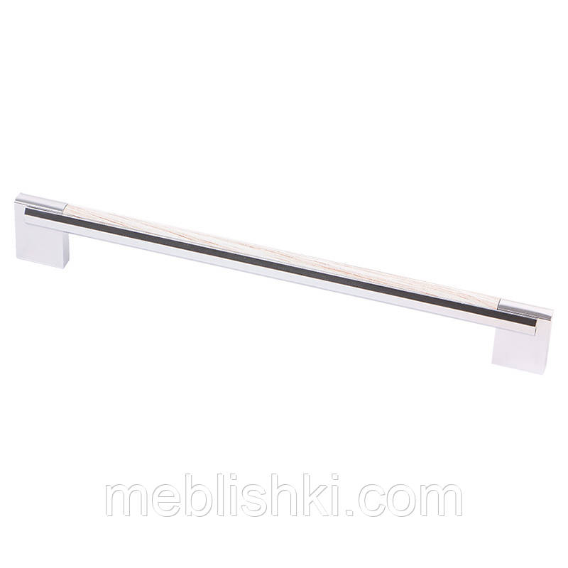 Ручка D-450/192 G2/хром  ⁇  світле дерево, фото 1