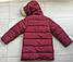 Модне та стильне зимове пальто-парка для хлопчиків 128-164/натуральна опушка/бордо, фото 5