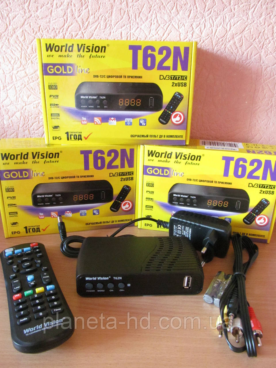 World Vision T62N цифровий ефірний тюнер DVB-T/Т2/C 