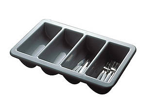 Лоток для столових приладів на 4 осередки 530х325 мм, сірий, APS