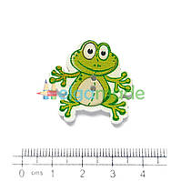 Гудзик дерев'яний ЖАБА, 30х28 мм, 1 шт