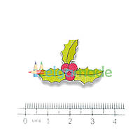 Гудзик дерев'яний НОВОРІЧНИЙ ОСТРОЛИСТ, 31х21 мм, 1 шт