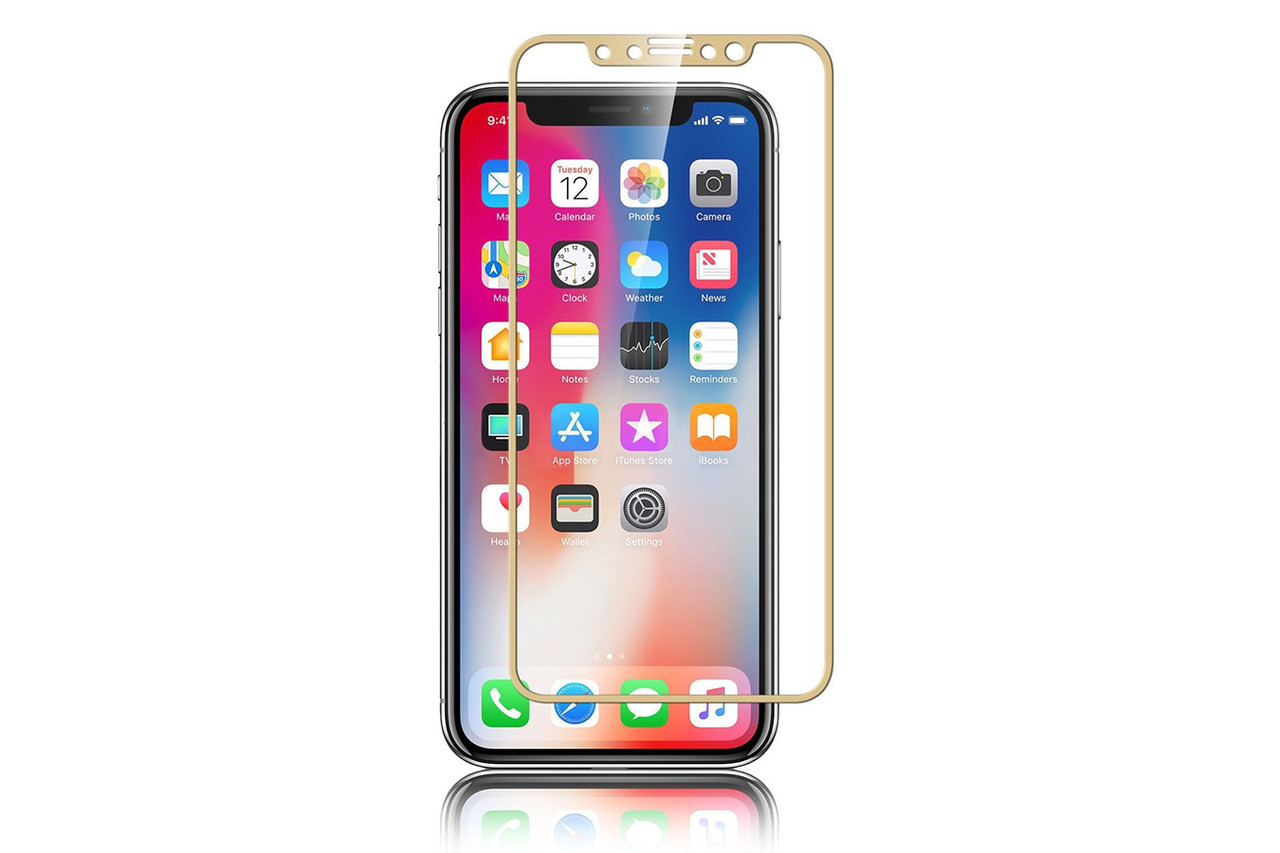 Захисне скло Apple Iphone XS Full cover золотий 0,26 мм в упаковці