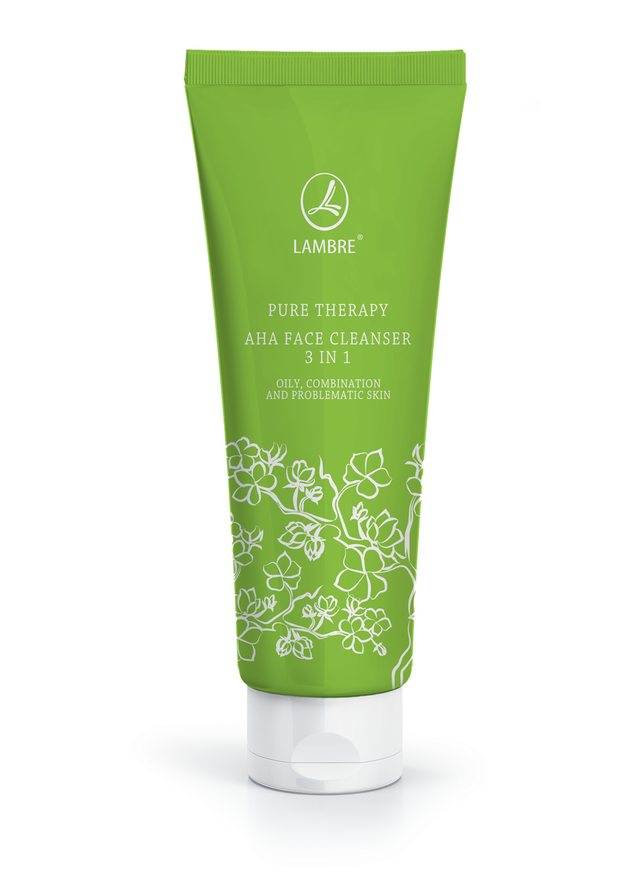 Отшелушиающий очищаючий гель на основі AHA-кислот LAMBRE Pure Therapy AHA-Face Cleanser 3 in1 80 ml, фото 1