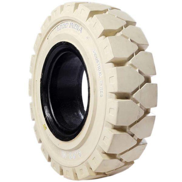 Суцільнолита шина ADDO INDIA 16x6-8 білі (Non-marking) з замком