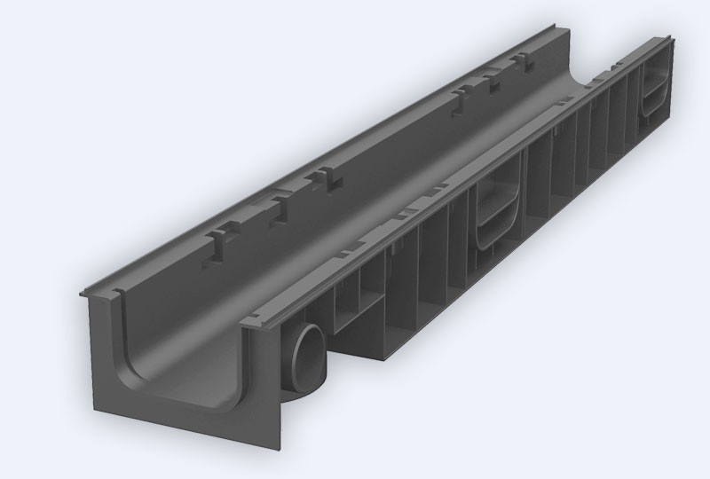 Лоток водовідвідний пластиковий 100.95 h99 мм Standart для збору і відводу поверхневих вод, фото 1