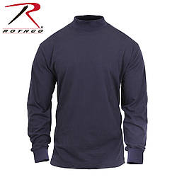 Гольф мужской с длинным рукавом Mock Turtleneck Midnight Blue хлопок цвет синий Rotcho США