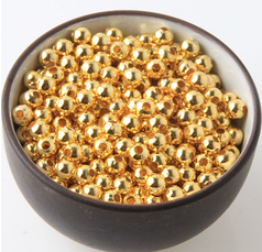 Намистини  4 мм, гальваніка золото (5 гр)