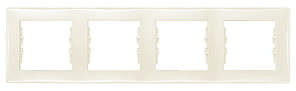 Рамка чотиримісна горизонтальна Слонова кістка Schneider Sedna (sdn5800723)