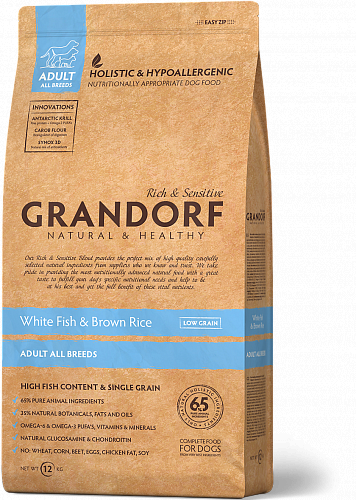 Grandorf (Грандорф) Sensitive Care Holistic White Fish & Brown Rice корм з білою рибою з рисом, 1 кг
