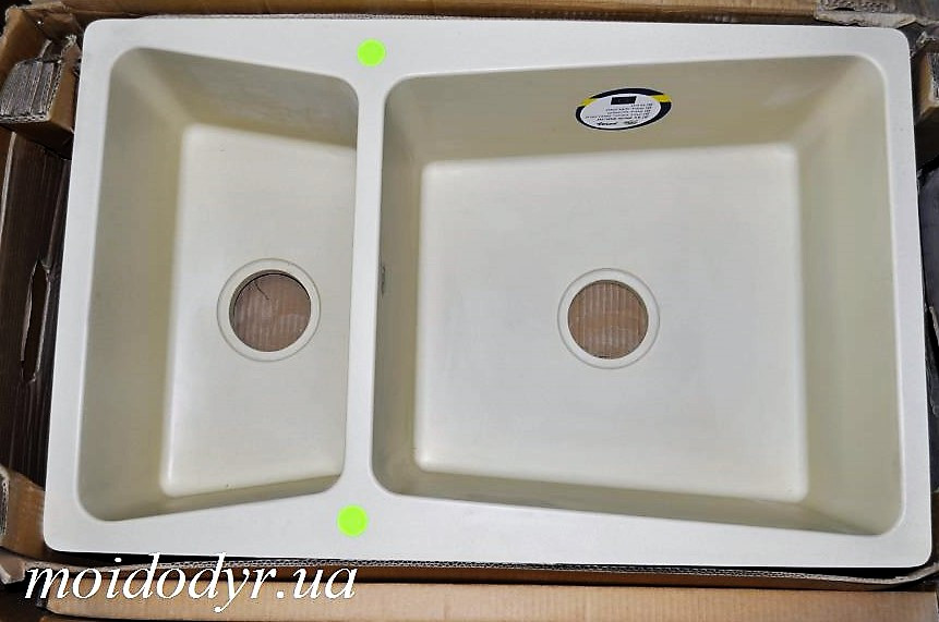 Мийка кухонна врізна гранітна Vered D-1501 Vanila Granit (Франція), фото 1