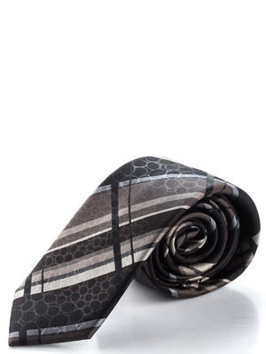 Вузький чорно-коричневий краватку, 100 % жакардовый шовк високої якості