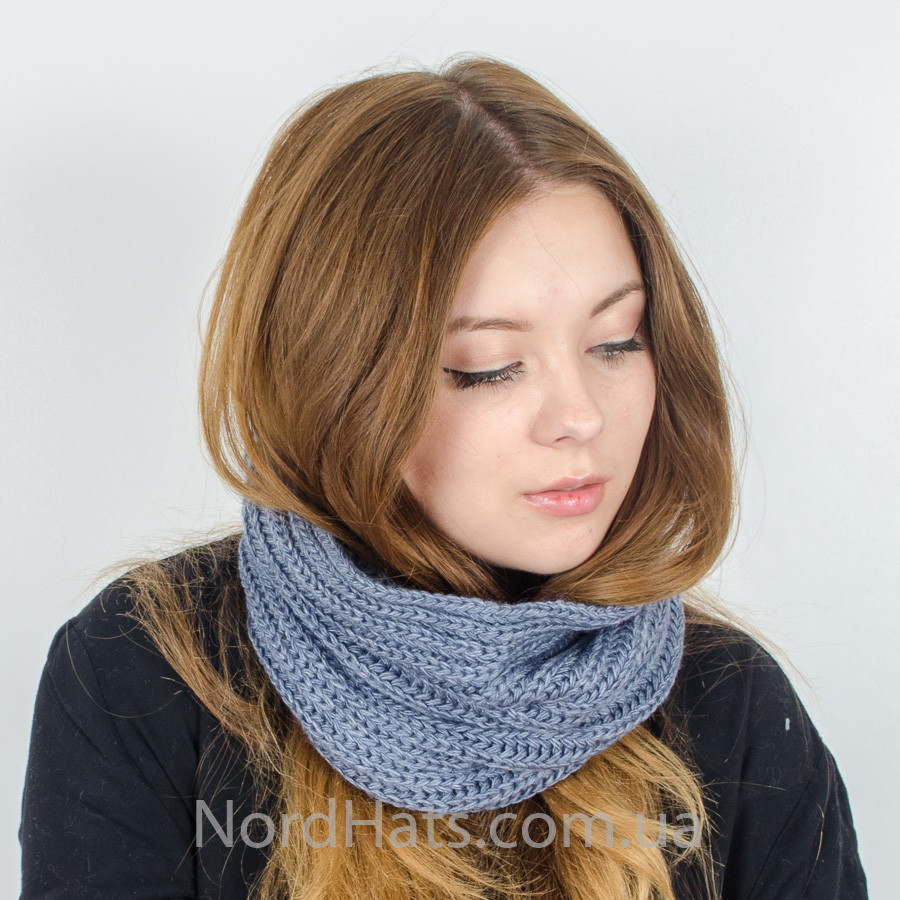 Баф в'язаний (Світлий джинс), фото 1