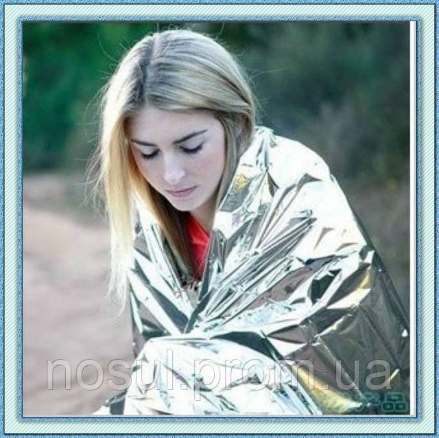 Изофолия Спасательное термо одеяло пакет покрывало из фольги (защита от переохлаждения) - фото 1 - id-p5537577
