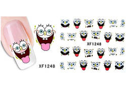 Наклейки на нігті "Губка Боб" - розмір стікера 5*6см, інструкція по застосуванню є в описі товару