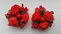 Заколка для волос с цветами красные розы