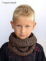 Зимовий шарф хомут на флісі Зигзаг для дітей, Різні кольори, фото 3