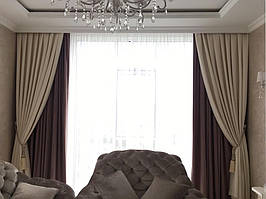 Шторы из велюра и сатина, а также тюль вуаль-силк