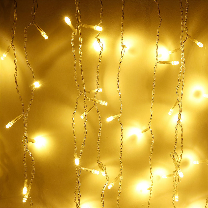 Штора 1.5х1.2м 144 led прозорий дріт, колір тепло-біла — декоративна гірлянда на Новий рік