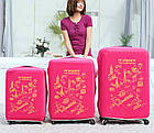 Чохол на валізу (S) (рожевий із принтом), фото 2