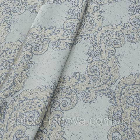 Жакард, принт синій, фото 1