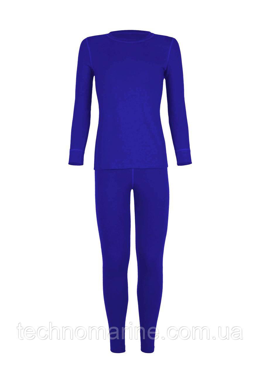 Дитяча термобілизна з вовною для дівчинки волошкова, фото 1