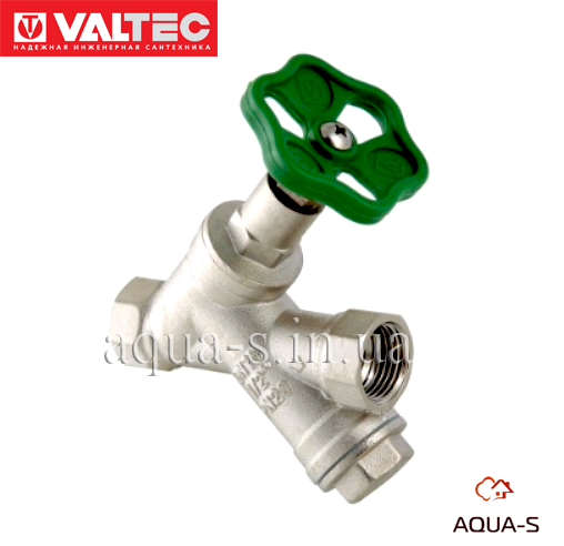 Вентиль прямоточний Valtec DN 3/4" з вбудованим косим фільтром (VT.053.N) Італія, фото 1
