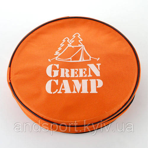 Ведро туристичне GreenCamp, 11л складне, оранж. Скидки.