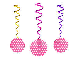 Гірлянди підвіски паперові " Горох рожевий", 5 шт./набір