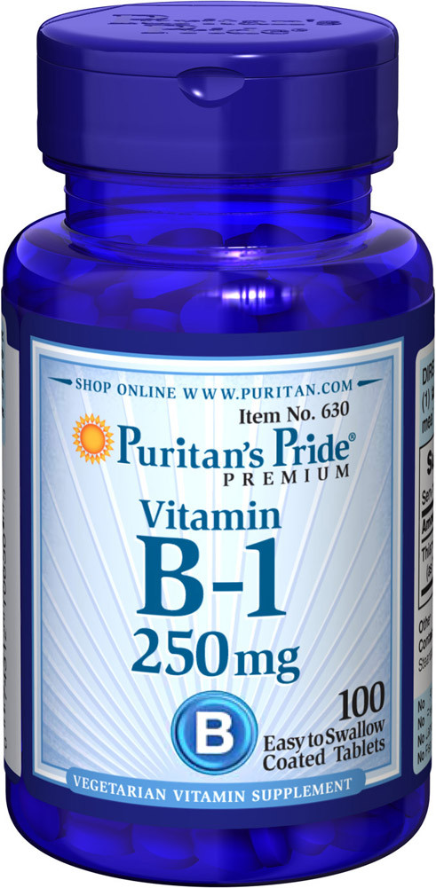 Вітамін В1 Vitamin B-1 Тіамін Puritan's Pride, 250 мг, 100 таблеток