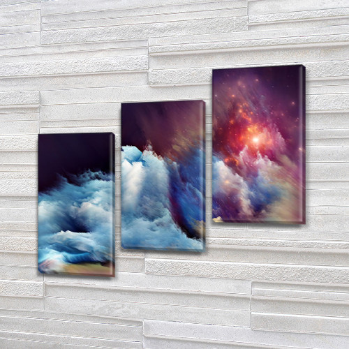 Модульні картини в спальню на Полотні, 100х110 см, (70x35-3)