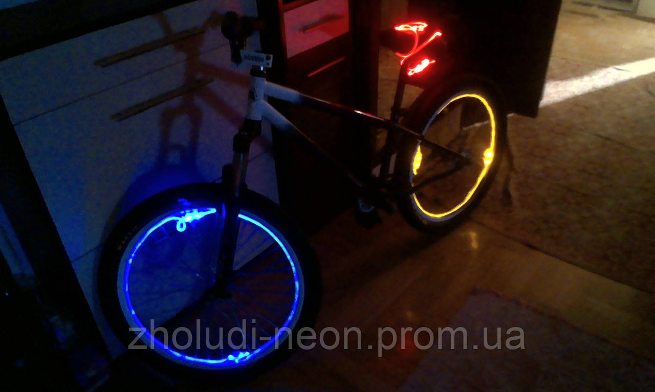 Ярка подсветка велосипеда оптическим проводом.Цвет красны. - фото 9 - id-p287093159