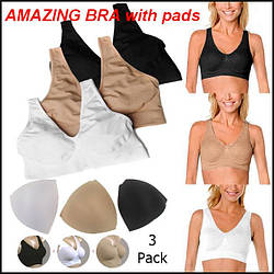 Топ з мереживом Amazing Bra  (з подушечками)(3 шт.)