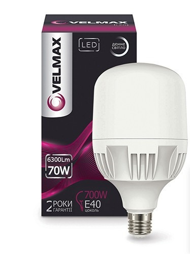 LED Лампа VELMAX V-A138, 70W, E40, 6500K, 6300LM, УГОЛ 220 °