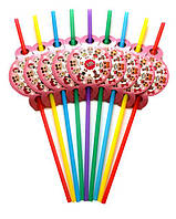 Коктейльні трубочки з гофрою "LOL" ЛОЛ В пак. 10 шт