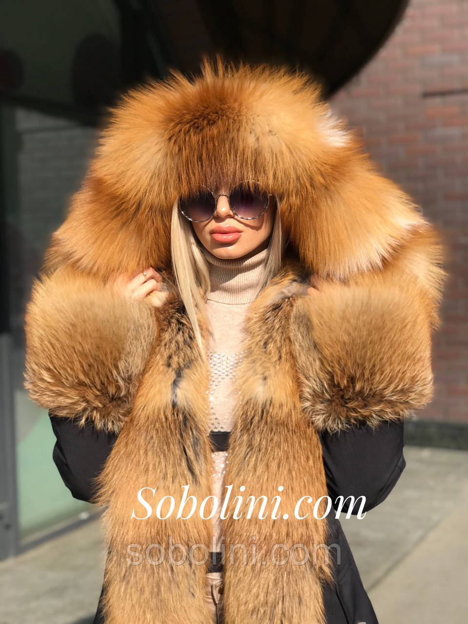 Парку з хутром Gold fox, по спинці-іспанська кроль