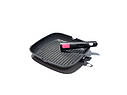 Квадратна сковорода-гриль "Rebusto" 24х4см алюмінієва з кам'яним антипригарним покриттям Fissman, фото 4