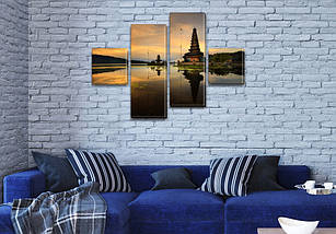 Модульна картина Біля річки в спальню на ПВХ тканини, 70x110 см, (25x25-2/65х25-2), фото 4