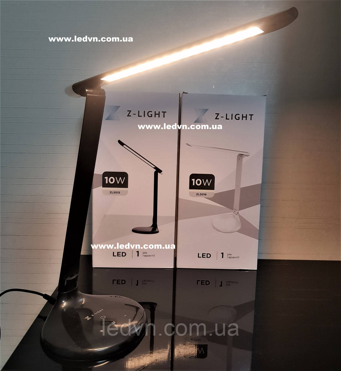 Светодиодная настольная лампа 10 ватт черная с регулируемым цветом свечения и яркостью - фото 3 - id-p791901283