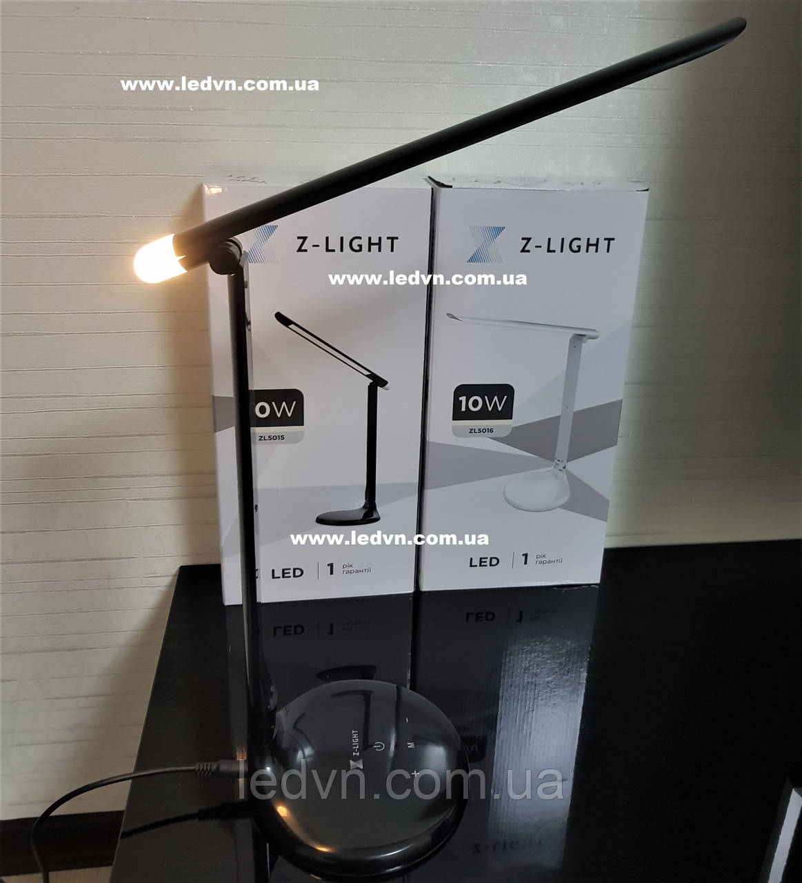 Светодиодная настольная лампа 10 ватт черная с регулируемым цветом свечения и яркостью - фото 4 - id-p791901283