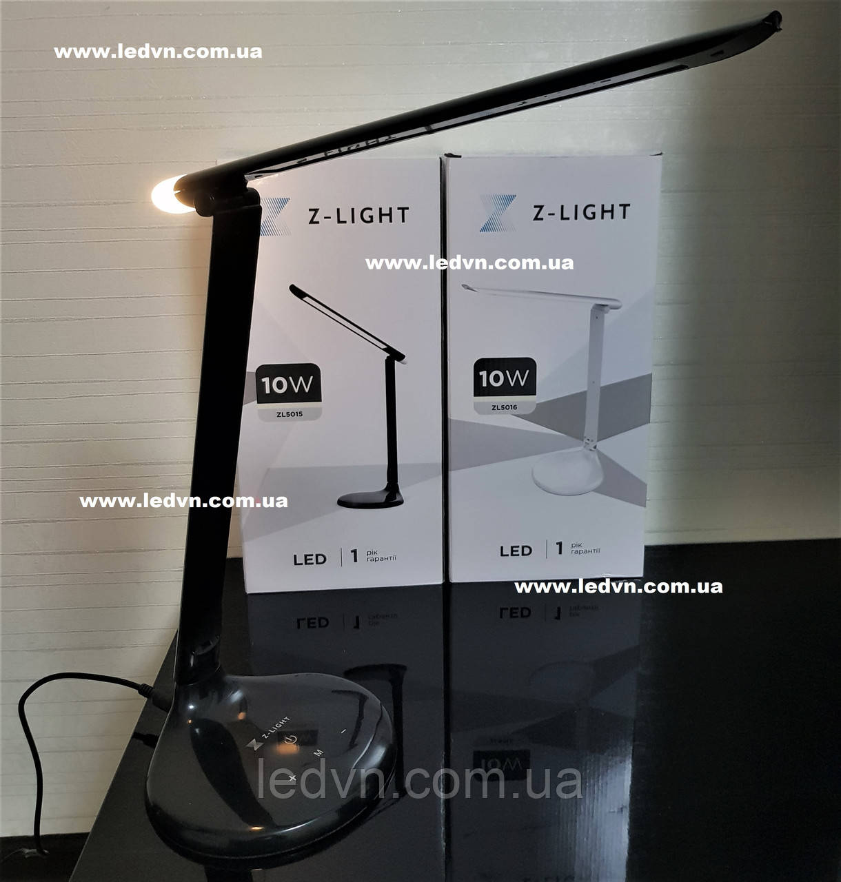 Светодиодная настольная лампа 10 ватт черная с регулируемым цветом свечения и яркостью - фото 5 - id-p791901283