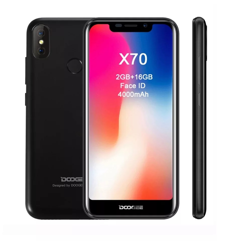 Смартфон Doogee X70 Black 5.5" 19;9 4000mAh+чехол+пленка