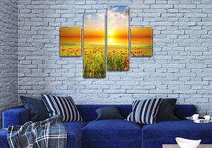 Модульні картини в спальню на ПВХ тканини, 85x110 см, (35x25-2/75х25-2), фото 4