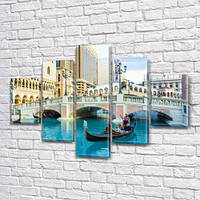 Модульная картина Современная Венеция на Холсте, 95x135 см, (40x25-2/70х25-2/95x25)