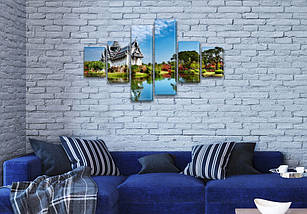 Модульна картина Будинок біля річки на ПВХ тканини, 80x135 см, (30x20-2/40х20-2/75x20-2), фото 4