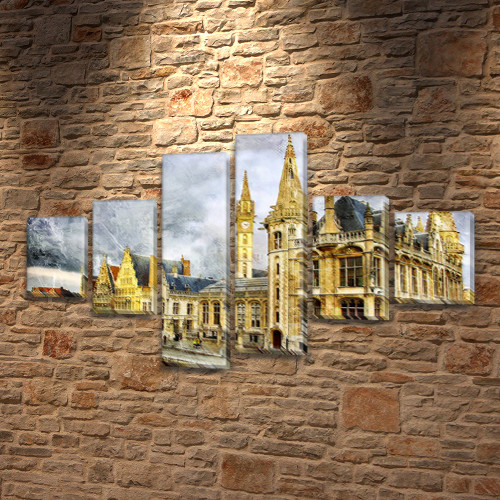 Модульна картина Угорський замок на ПВХ тканини, 80x135 см, (30x20-2/40х20-2/75x20-2)