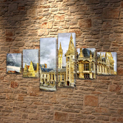 Модульна картина Угорський замок на ПВХ тканини, 80x135 см, (30x20-2/40х20-2/75x20-2), фото 1